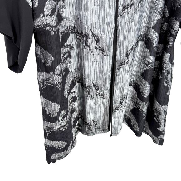 DRESORI Plus Size 2X SILK BLEND Black Wearable Art Blouse Shirt Top Jacket - Picture 5 of 9